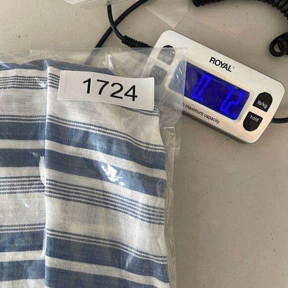 A New Day Button Up Shirt Womens XL Striped Long Sleeve Pocket 100% Cotton Blue - Picture 9 of 9